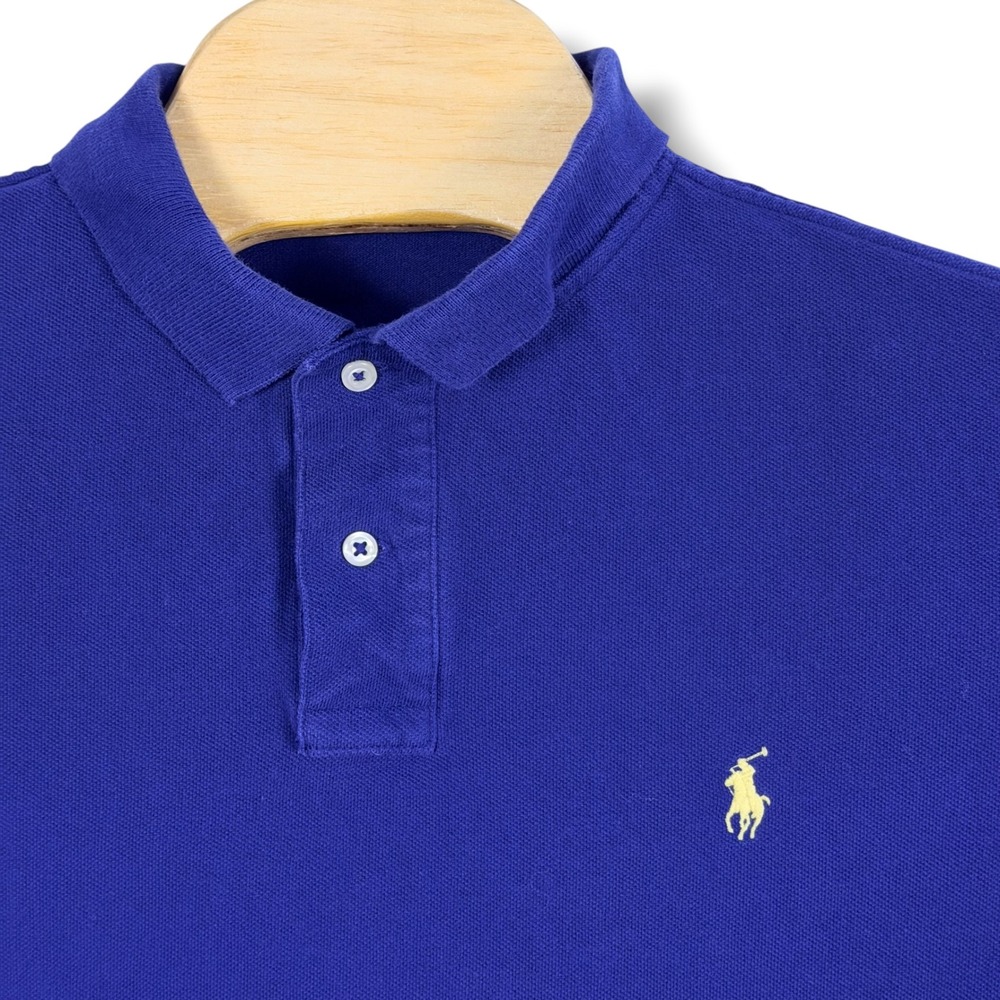 Polo Ralph Lauren Polo Shirt Men L Royal Blue Classic Fit Cotton Piqué Pony Prep